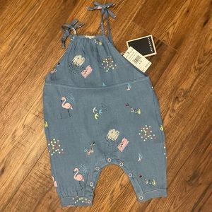 NWT!! Andy & Evan Printed Denim Baby Jumper. 0-3mths.